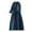 Navy, variant on Diufon Summer Dresses for Women Lapel Collar Long Sleeve Button Dresses Lace-Up Waist Dress
