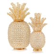 thumbnail image 3 of 15" Faux Crystal and Gold Pineapple Sculpture, 3 of 3