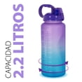 thumbnail image 3 of Botella de agua Onof  BAP-2.2L 2.2 Litros Termo de agua Morado Azul con Marcador de Tiempo, 3 of 9