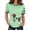 Light Green, variant on Animal Print Knitted Ribbed Short Sleeve T-Shirt Casual Crew Neck Tee Top with St Patrick's Day Shamrock Graphic for Women 2026