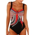 thumbnail image 1 of GZWYHT Maillots de Bain une Pièce pour Femmes Maillot de Bain Femme Femme Dos Nu Imprimé Tenue de Plage Maillot de Bain une Pièce Ensemble Bikini Maillots de Bain pour Femmes aux Formes Maillot de Bain pour Femme Rouge TG, 1 of 5