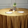 thumbnail image 3 of Balsa Circle 120" Gold Round Premium Velvet Tablecloth Reception Catering Linens Banquet, 3 of 8