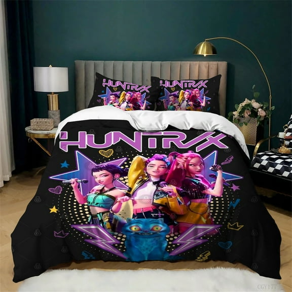 KPop Bedding Duvet Cover Set 3pcs Lightweight Soft Quilt Cover Microfiber Duvet Cover with Zipper Closure