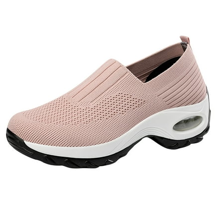 

Summer Trainers for Women Slip on Walking Shoes Ladies Wedge Platform Trainers Mesh Upper Breathable Comfy Feet Pumps Running Shoes Athletic Sport Gym Sneakers UK Size 3-7