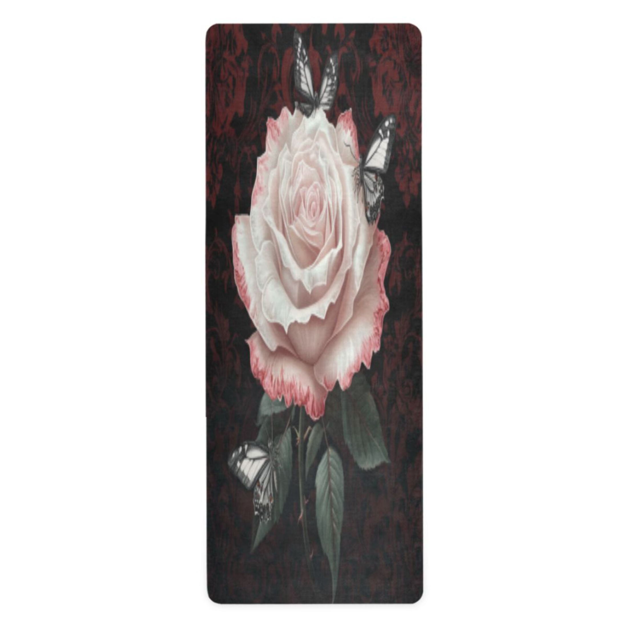 BZSMCE Yoga Mat Women Fitness Mat Midnight Ros Pattern