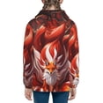 thumbnail image 6 of Pofeuu Red Leaf Flame Fox Print Teenage Zipper Hoodie Sweatshirts Hooded Casual Jackets With Pocket For Boys Girls-Medium, 6 of 6