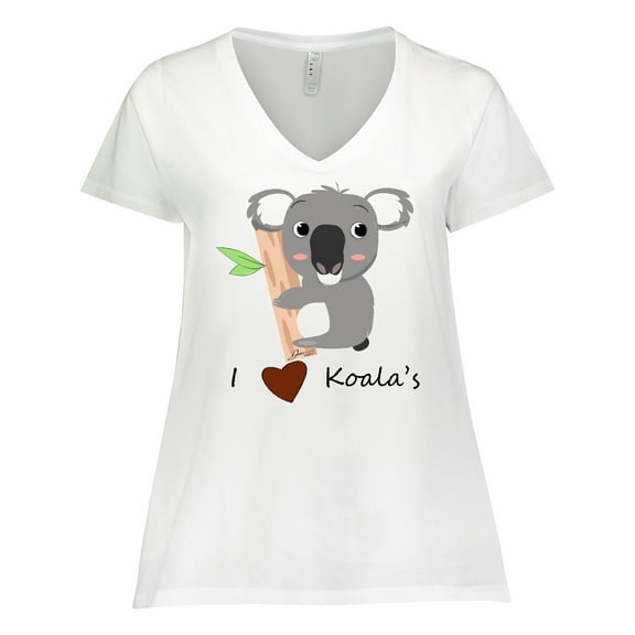 Inktastic I heart Koalas Women's Plus Size V-Neck T-Shirt