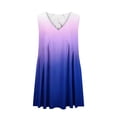 thumbnail image 3 of Hvot&aat Womens Summer V Neck Tank Dress Casual Tiered Ruffle Sleeveless Mini Dress Gradient Babydoll Dress, 3 of 4