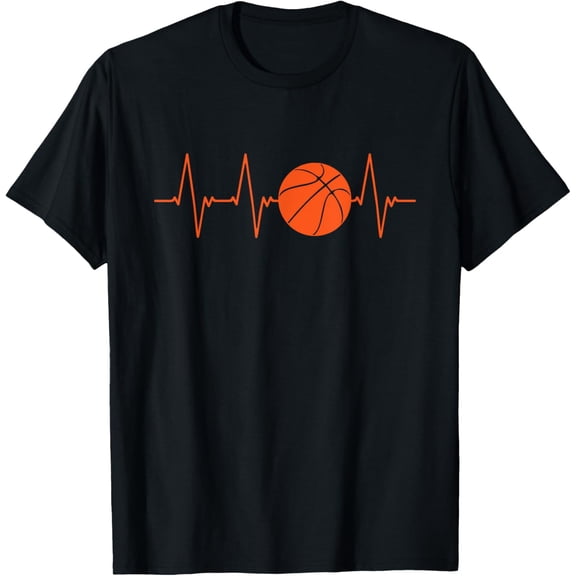 men and women can wear，Basketball Heartbeat BBall Gift T-Shirt