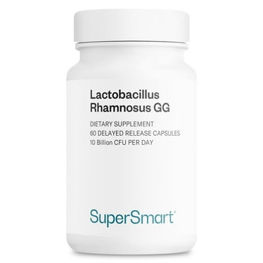 SuperSmart Lactobacillus Rhamnosus GG – 10 Billion CFU Per Day (LGG Probiotic with Inulin) | Non-GMO & Gluten-Free - 60 DR Capsules
