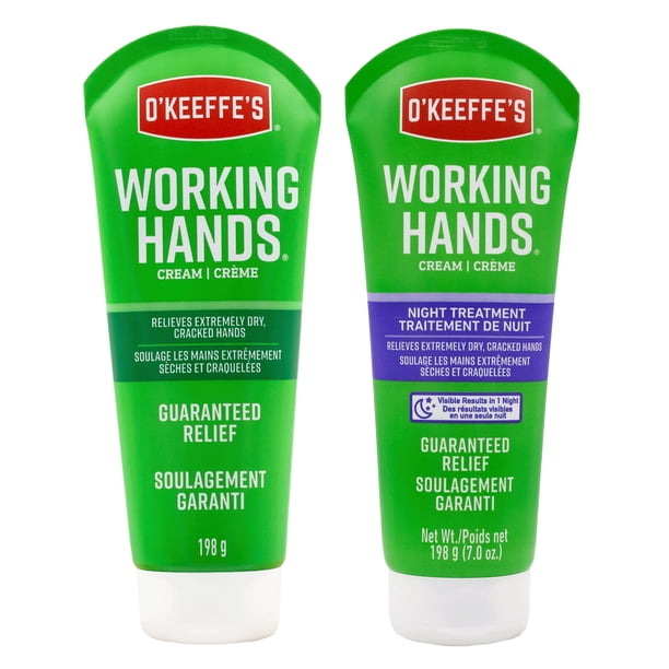 Crema de manos O'Keeffe's Working Hands, tubo de 200 ml y crema de noche
