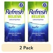(2 pack) Refresh Relieva Lubricant Eye Drops, Lubricates & Protects Dry Eyes, 0.33 FL OZ