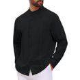 thumbnail image 4 of INSPIRE CHIC Men's Cuban Guayabera Shirt Long Sleeve Button Down Casual Summer Beach Shirts XL Black, 4 of 5