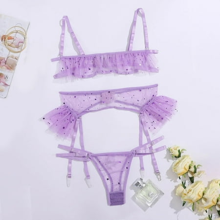

Women s Lace Sexy Babydoll Lingerie 2 Piece Set Bra and Panty Set Teddy Panties Bralette Sets
