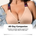 thumbnail image 7 of Alun Front Closure Bras for Women Lettered Straps Adjustable Light Support Comfortable Full Coverage Push up Bra Deep V-Neck Seamless Lift No Underwire Bralettes Khaki XL, 7 of 7
