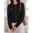 thumbnail image 6 of PRETTYGARDEN Cardigan Sweaters for Women Scalloped Button Up Fall Outfits Soft Knit Long Sleeve Knit Tops,Crew Neck,Business Casual Outfits,Office Work Lightweight Sweater,Layers Clothes, 6 of 9