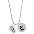 thumbnail image 1 of Delight Jewelry Silvertone Large Mother of the Groom Heart Silvertone Script Initial Disc - Q - Charm Necklace, 20"+3", 1 of 4