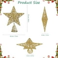thumbnail image 2 of HTSQYL Gold Glitter Christmas Star Tree Topper Metal Hallow Tree Star Lighted for Christmas Tree Decorations Home Holiday Xmas Party Indoor Decor, 2 of 7