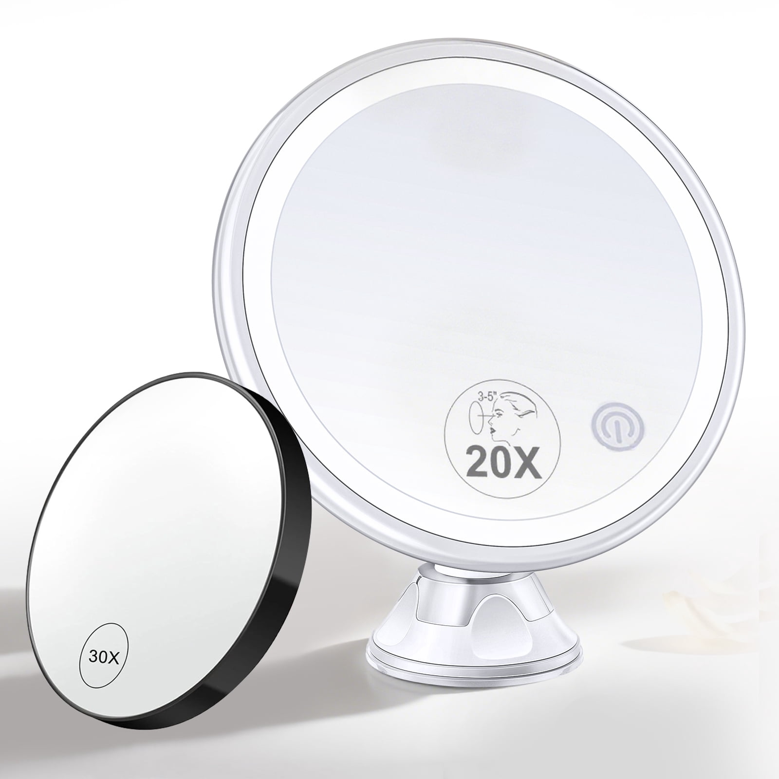 Bright Tabletop Travel Beauty Mirror with 22 LED Lights, 2X 3X