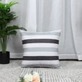 thumbnail image 5 of PiccoCasa Cotton Linen Throw Pillowcase 18"x18" Plaid Sofa Cushion Cover, White ,Dark Grey ,Cyan, 5 of 6
