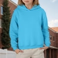 thumbnail image 4 of UDAUDU Girls Boys Oversized Hoodies Fleece Casual Pullover Sweatshirts Kids Fashion Casual Outfits Fall Winter Clothes Light Blue 13-14 Years, 4 of 6