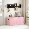 thumbnail image 3 of CQAOE 39" Wooden Storage Chest with Safety Hinge, Toy Organizer and Shoe Bench for Entryway, Bedroom, Living Room, Home Decor, Pink, 3 of 9