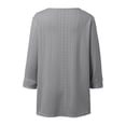 thumbnail image 3 of Graphic Tees for Women'summer Women’s T Shirt with V Neck and 3/4 Sleeves for Everyday Comfort and Casual Style Gray XXL, 3 of 4