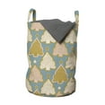 thumbnail image 1 of Christmas Laundry Bag, Pastel Designed Repeated Rustic Striped Winter Pine Trees and Stars, Basket with Handles Drawstring Closure for Laundromats, 13" x 19", Pale Teal Pale Coffee, by Ambesonne, 1 of 4