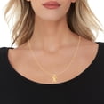 thumbnail image 2 of Floreo 10k Yellow Gold 0.7" Textured Block Letter Initial A-Z Alphabet Charm Pendant with Optional Chain Necklace, 2 of 4