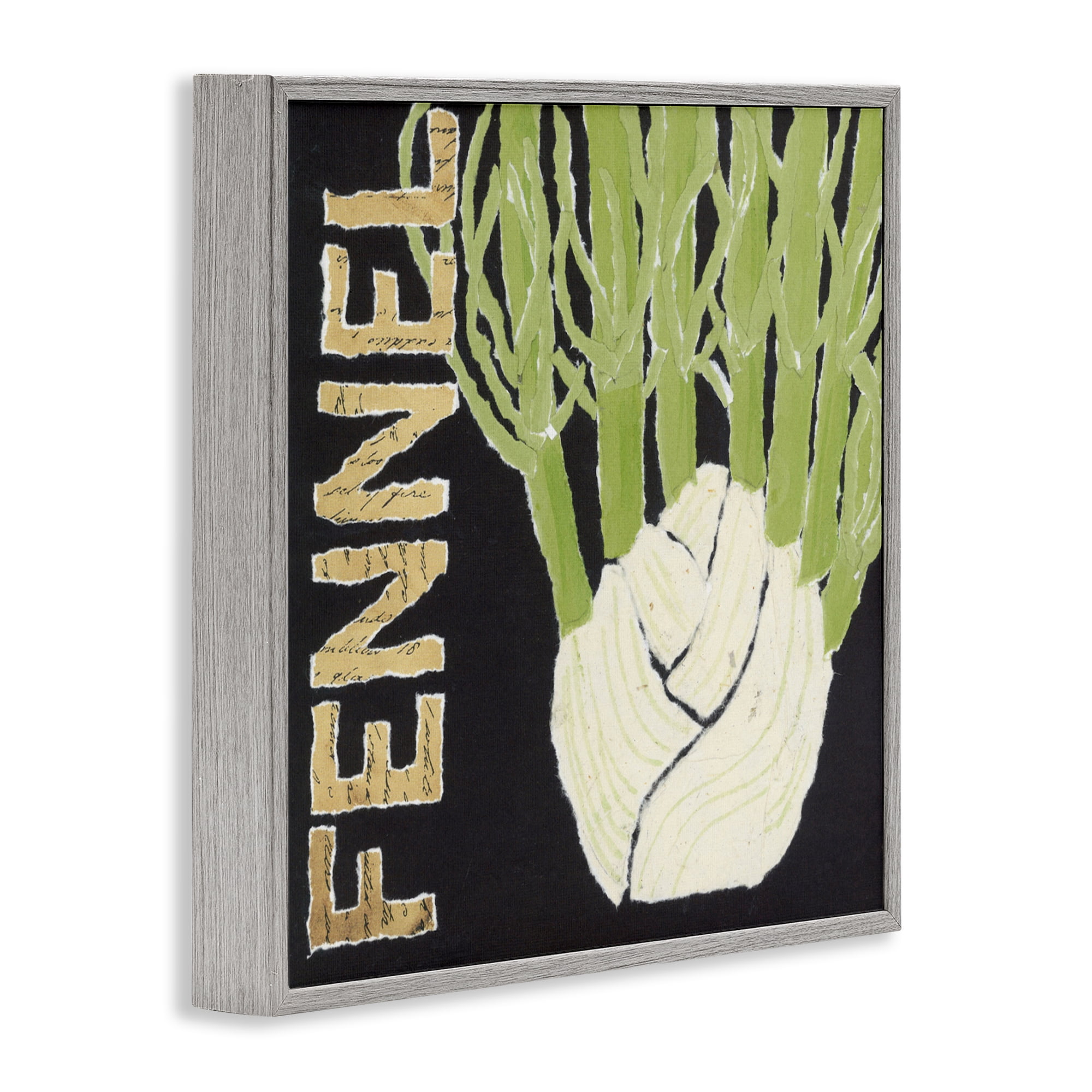 Stupell Industries Fennel Root Vegetable Gray Framed Giclee Art, design by Nancy Overton