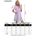 thumbnail image 5 of Yesfashion Maternity Swiss Dot Dress Summer V Neck Short Sleeve Button Down Mini Dress With Pockets, 5 of 5