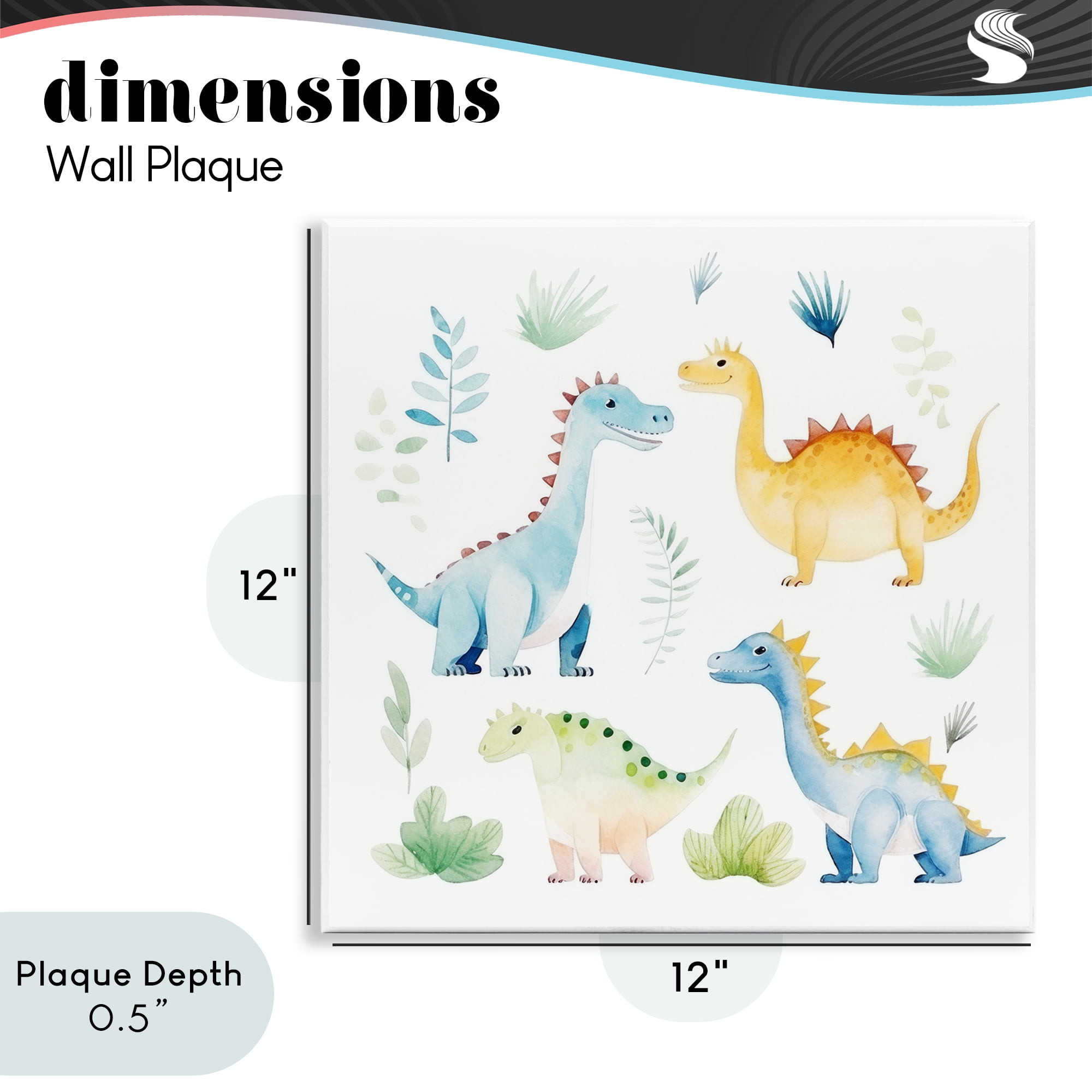 Stupell Industries Playful Dinosaur Wonderland Wall Plaque Art, design by Lazar Studio