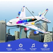 Bump & Go Airplane Toy Battery-Operated, Passenger Big Plane Airplanes for Kids Boys Toddler Play Vehicles