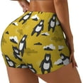 thumbnail image 2 of Wukai Cartoon Bear Yellow Print Pack Biker Shorts for Women Yoga Workout Gym Running Scrunch Active Shorts-XX-Large, 2 of 8