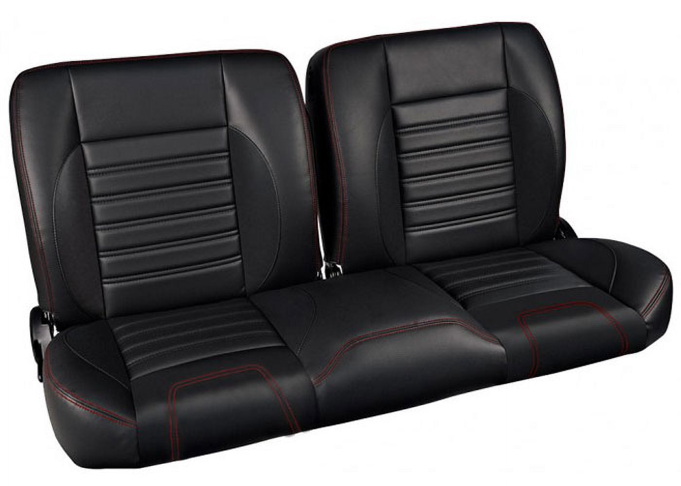 Brothers Trucks QSBNH87WHITE Split-Bench Seat - Sport - Black/White Stitching