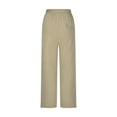 thumbnail image 5 of Otvok Mens Linen Solid Color Loose Fashionable Drawstring Pants with Pockets, 5 of 6