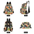 thumbnail image 4 of FORMRS Mini Backpack Purse for Women Travel Daypack Casual Shoulder Bag, Black Clover Pattern, 4 of 7