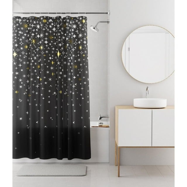 Rideau de douche décoratif imperméable en PEVA recyclé Mainstays