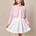 thumbnail image 4 of Toddler & Big Girls 3D Flower Knit Cardigan Crewneck Long Sleeve Casual Comfortable Sweater Coat for Kids 1-13Y Pink, 4 of 9
