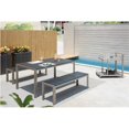 thumbnail image 2 of Pangea Home Breeze 4-piece Modern Aluminum Patio Dining Set in Gray, 2 of 9
