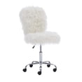 thumbnail image 3 of Linon Cami Faux Fur Upholstered Armless Office Task Chair in White, 3 of 15