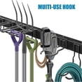 thumbnail image 2 of Tool Organizer Wall Mount Garage Storage Wall Organizer Garden Tool Storage Rack with PC fabric bag holder with Hooks with Straps use for Ski Gears Rake Shovel Yard Tool, 2 of 7