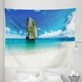 thumbnail image 1 of Scenery Tapestry, Big Tall Poda Cliff Rock in the Sea in Coastline Exotic Vacation Scene, Fabric Wall Hanging Decor for Bedroom Living Room Dorm, 5 Sizes, Blue White Cream, by Ambesonne, 1 of 1
