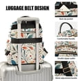 thumbnail image 3 of FORMRS Mini Backpack Purse for Women Travel Daypack Casual Shoulder Bag, Beige Whimsical Leaves, 3 of 7