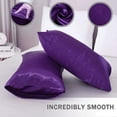 thumbnail image 2 of Auchen Satin Pillow Case, 2 Pack Satin Queen Silky Pillowcase for Hair and Skin, Satin Pillowcase Set of 2-Queen Size(20"x30")Purple-1, 2 of 10