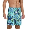 thumbnail image 2 of Naloa Flying Swallows Men's Short Pajama Pants, Lounge Comfort Shorts with Elasticized Waistband and Side Pockets - X-Large, 2 of 9