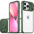 thumbnail image 6 of for iPhone Case,[Compatible with MagSafe] Transparent Crystal Slim with Slide Camera Lens Bumper Protection Cover Clear Soft Shockproof Cover Phone Case (Purple,iPhone 13), 6 of 6