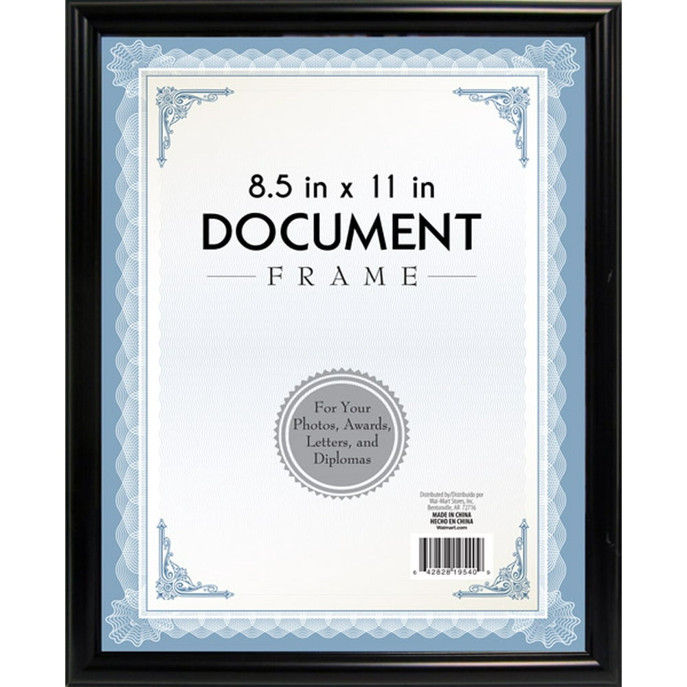 4Way Thin Rounded 8.5x11 Black Document Frame