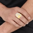 thumbnail image 2 of Floreo 10k Yellow Gold 29mm Jesus Face Two-Tone CZ Praying Hands Men's Ring, Sizes 5 - 13, 2 of 5