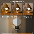 thumbnail image 3 of Pebbuoy LED Night Light Plug-in with Clock Remote Control Flicker Free Eye Protection 3 Light Colors Dimmable Night Lamp, 3 of 6
